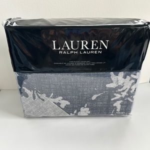 NWT Ralph Lauren KING Eva Botanical Duvet Cover Set & Shams Navy White Floral